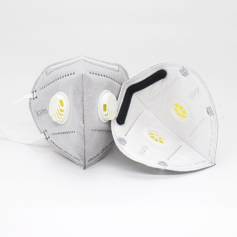 Khẩu Trang KN95 Có Van Thở 5 Lớp Than Hoạt Tính Chống Bụi Mịn Hàng Quảng Châu Cao Cấp