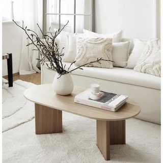Bàn oval vân gỗ 100x50x45 #bànsofa