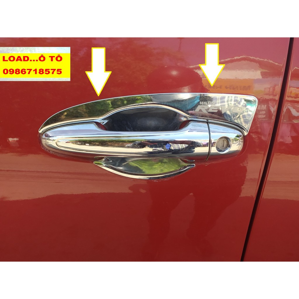 Bộ Ốp Tay Nắm Và Hõm Cửa Toyota Hilux 2022-2019 Mạ Crom Cao Cấp