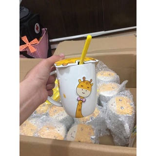 Cốc ly sứ cao cấp hươu Grow không thìa
