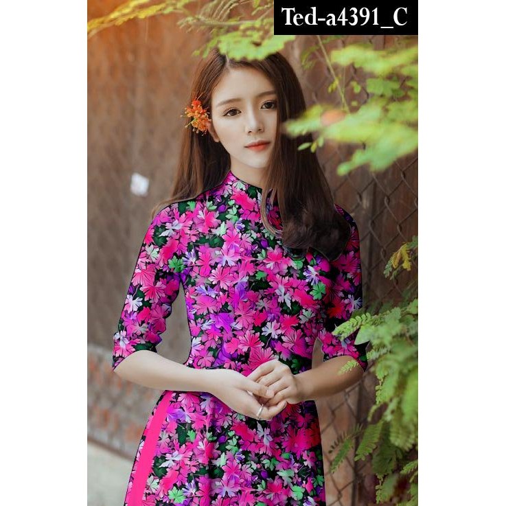Vải may áo dài hoa nhí chiếc lá đủ màu ( Shop Khai trương Sale ) may áo dài rất duyên và xinh
