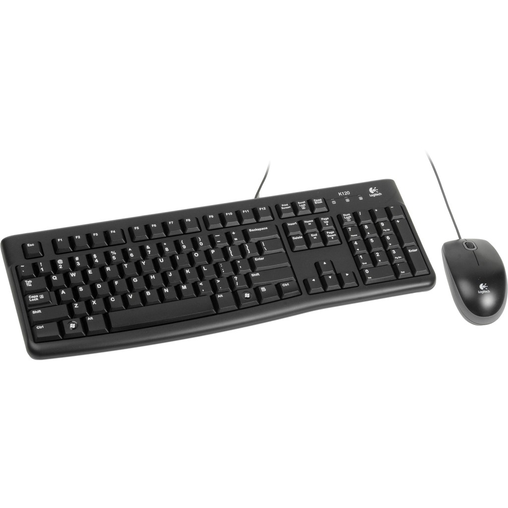Bộ bàn phím và chuột có dây Logitech MK120 - Hàng Chính Hãng