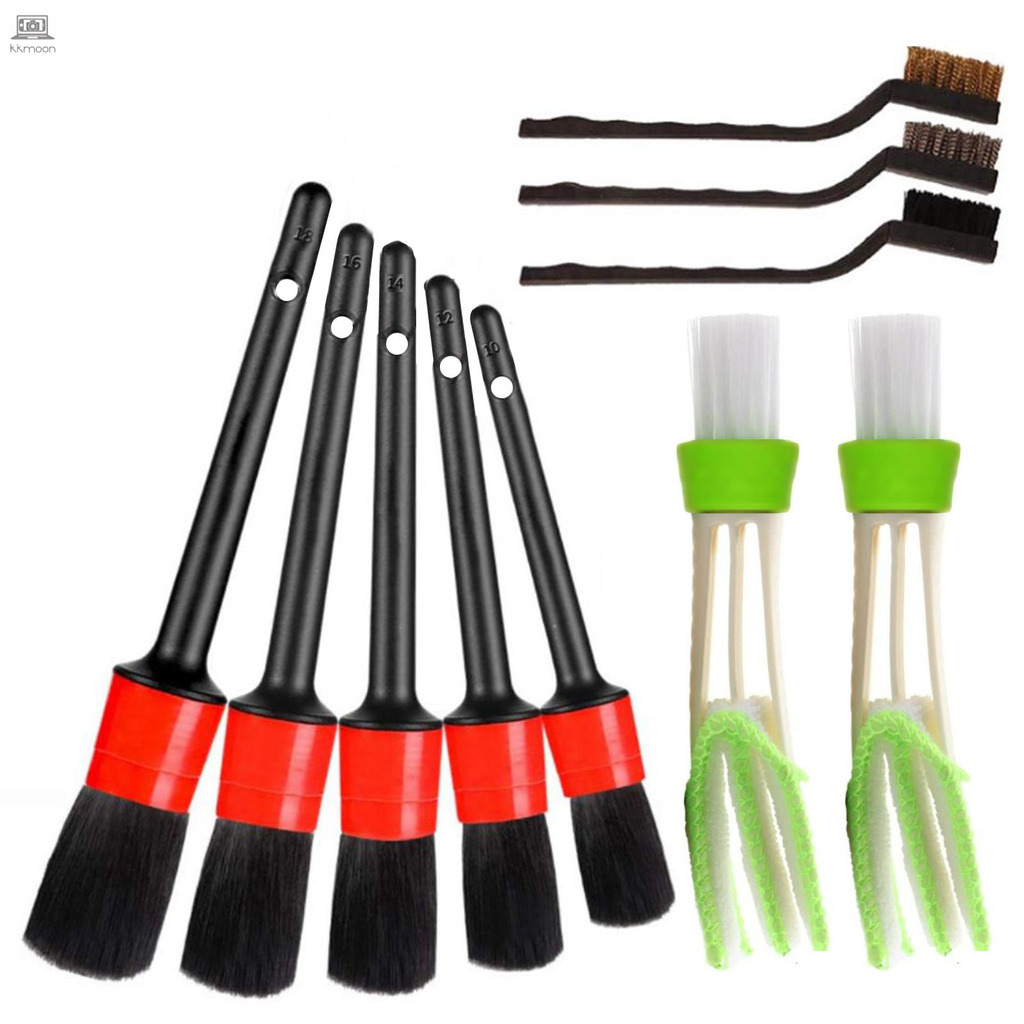 Set 10 Cọ Vệ Sinh Máy Điều Hòa Xe Hơi Kèm 2 Bàn Chải