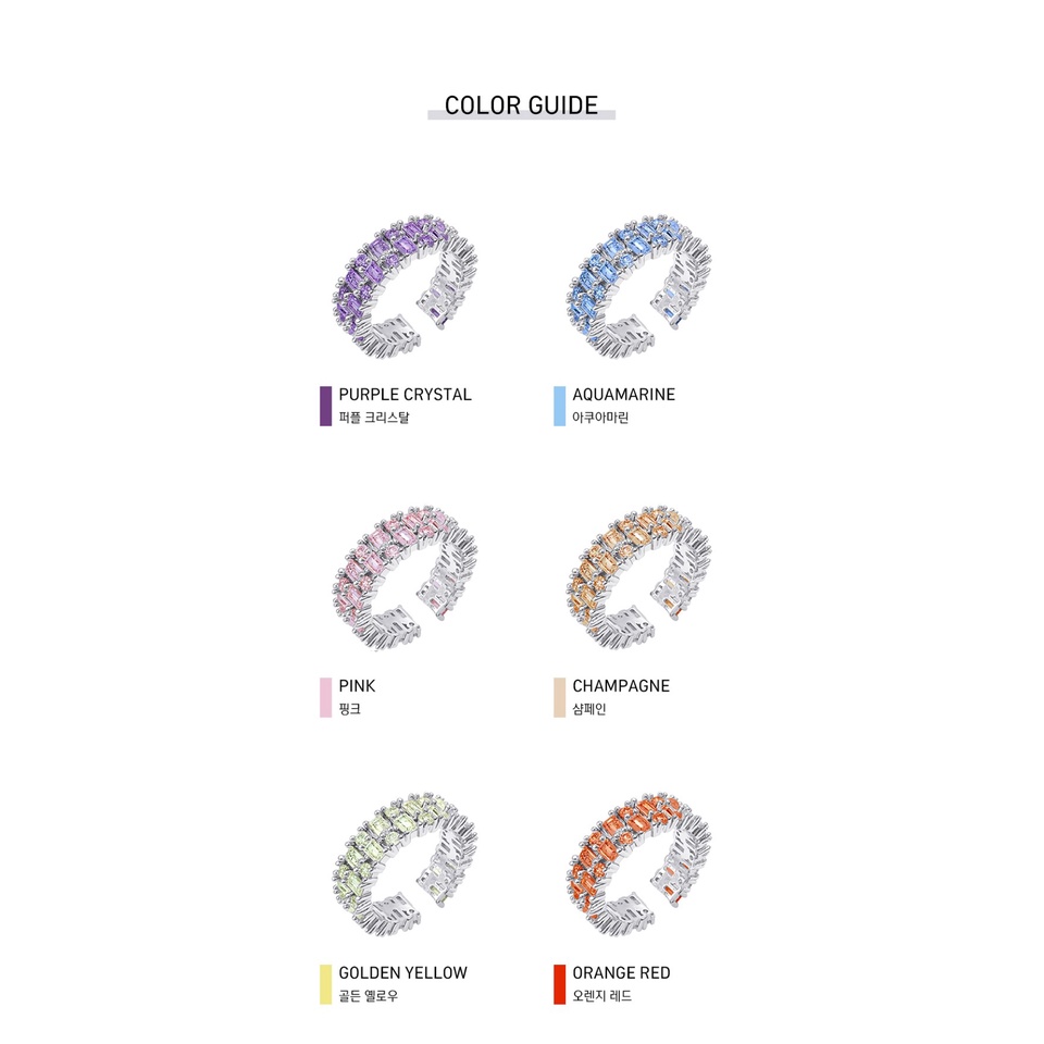 CHÍNH HÃNG NHẪN RAINBOW TWINKLE BLING PASIÓN BTS, NCT, EUNWOO