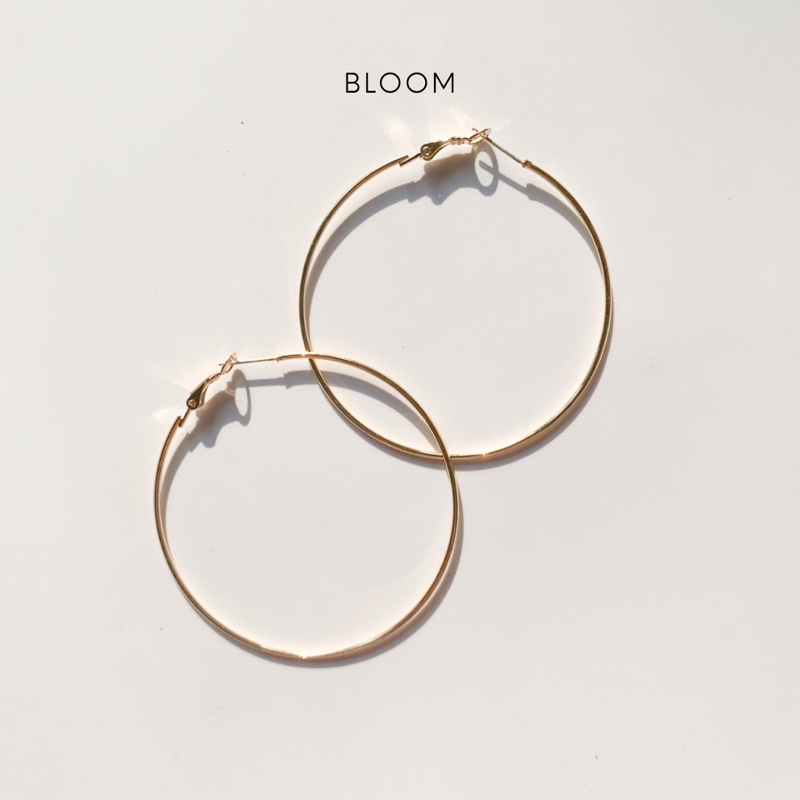 Bông tai khoen tròn size 6cm chuôi s925 (vàng & bạc)