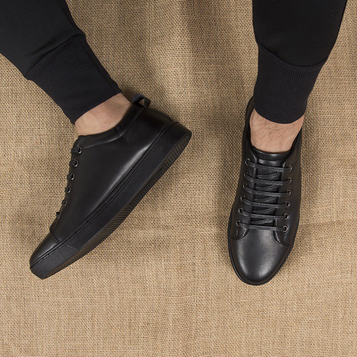 Giày da nam cao cấp phong cách thể thao màu đen in cá sấu full box, giày tây nam giá rẻ