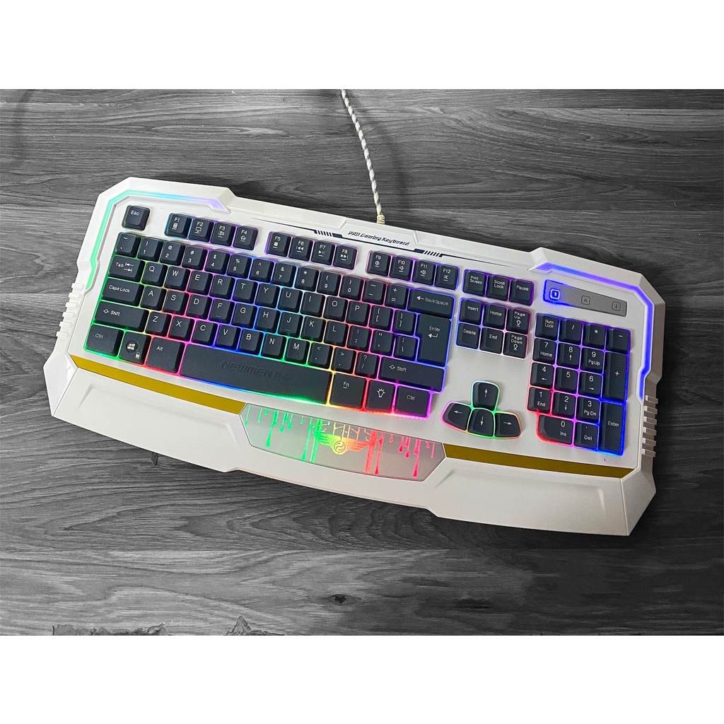 Bàn phím có dây Gaming NEWMEN KB813, USB,Led Rainbow hô hấp,khung thép siêu bền giá rẻ-Hàng Chính Hãng, bảo hành 24 thán