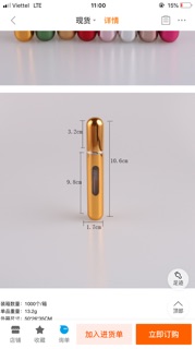 Lọ chiết nước hoa tự động 8ml