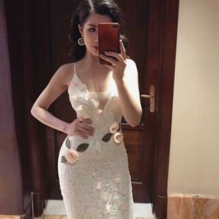 Váy 2 dây body ren