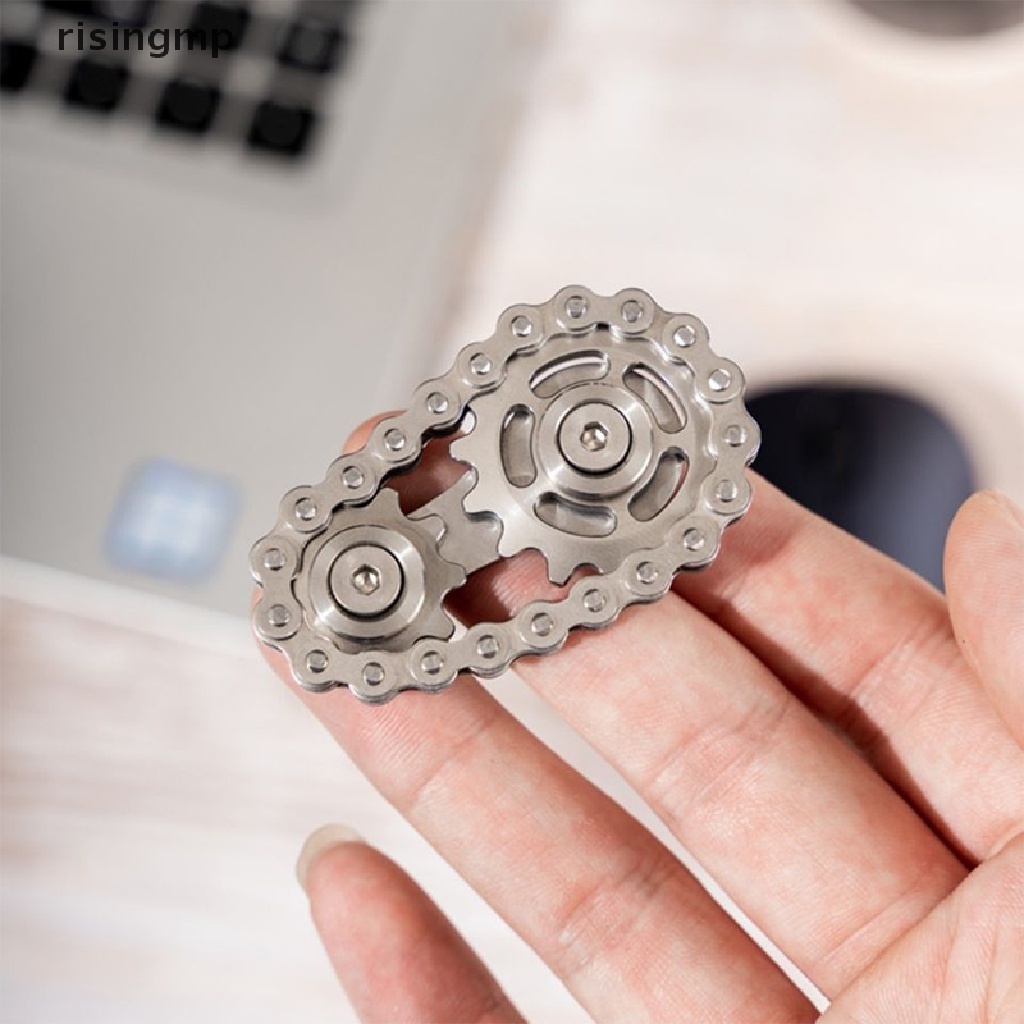 [risingmp] Con Quay Đồ Chơi Fidget Spinner Dây Xích EDC BằNg Kim LoạI ♨Trên đó