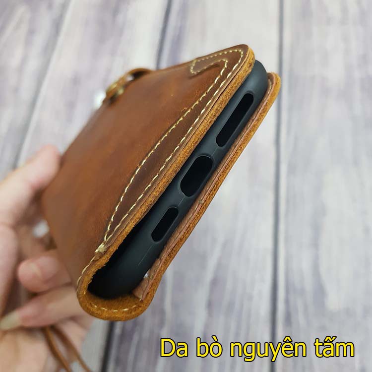 Bao da iPhone XS Max / XS da bò dạng ví cao cấp ( có dây ) | BigBuy360 - bigbuy360.vn