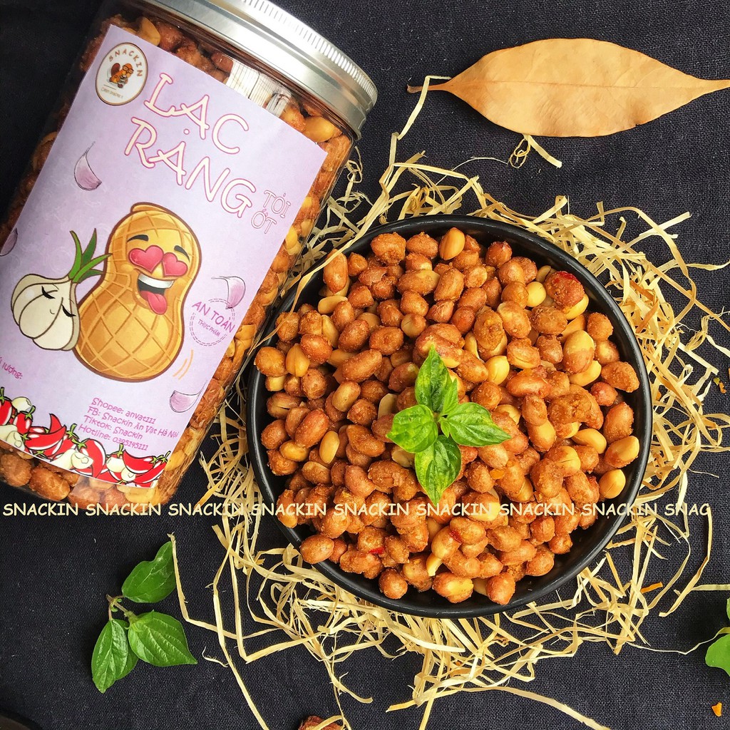 Lạc rang tỏi ớt SNACKIN, mặn ngọt cay cay, hũ pet, ăn vặt Hà Nội | BigBuy360 - bigbuy360.vn