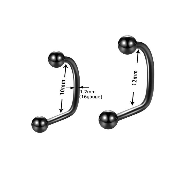 1 Khuyên Môi Inox Chữ U Phong Cách Punk Cá Tính 16gauge 10mm 12mm