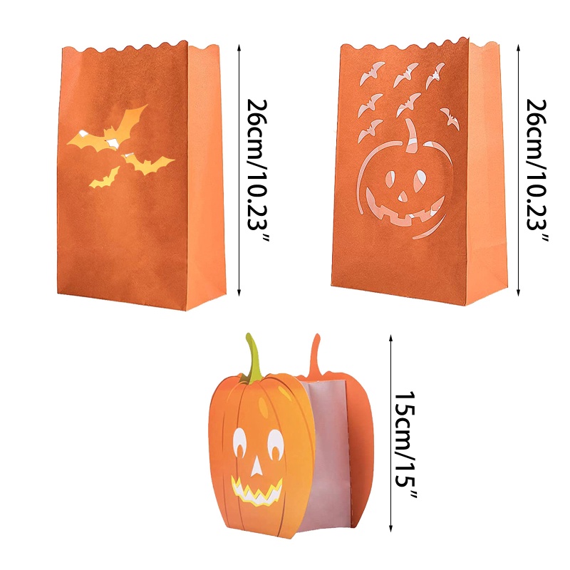 Set 10 Túi Đựng Nến Trang Trí Halloween