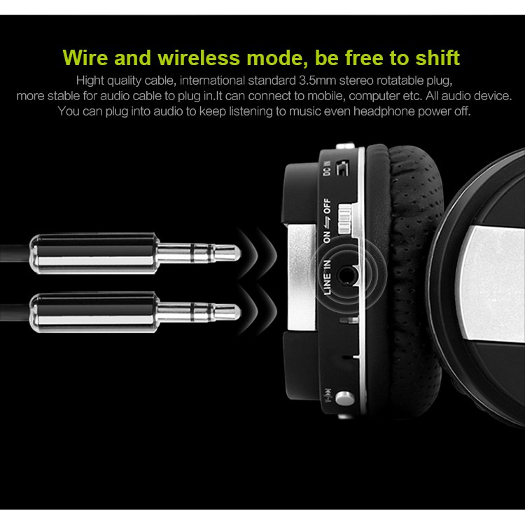 Tai nghe Headphone Bluetooth Zealot B17 thể thao với Mic, FM radio, TF - Hàng chính hãng