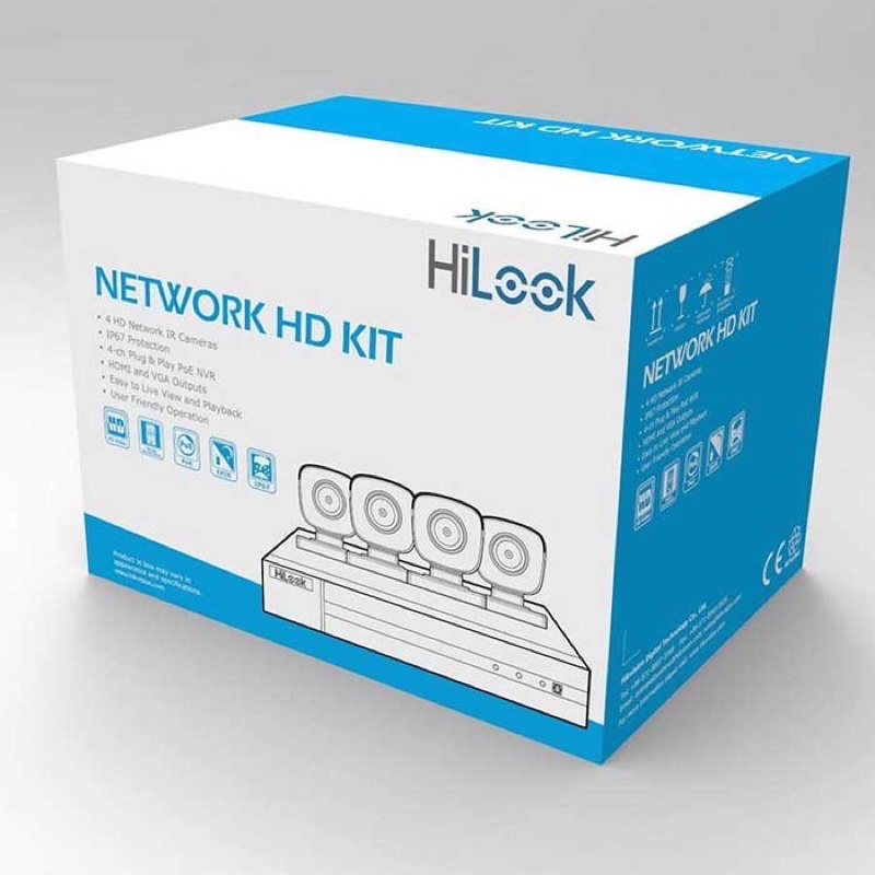 Bộ Kit 4 Camera IP POE Thân Tròn Hilook IK-4042BH-MH/P