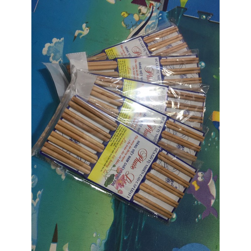 Đũa gỗ sạch tự nhiên cao cấp vỉ 10 đôi