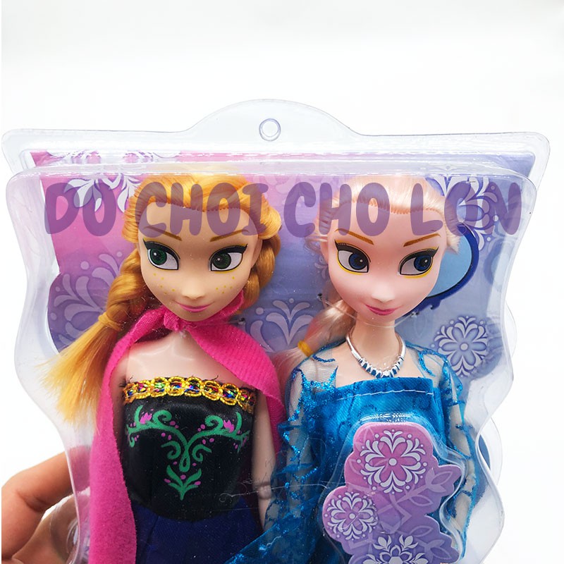 [Mã TOYJAN hoàn 20K xu đơn 50K] Bộ đồ chơi búp bê công chúa Frozen: Elsa và Anna có khớp (VỈ ÉP)