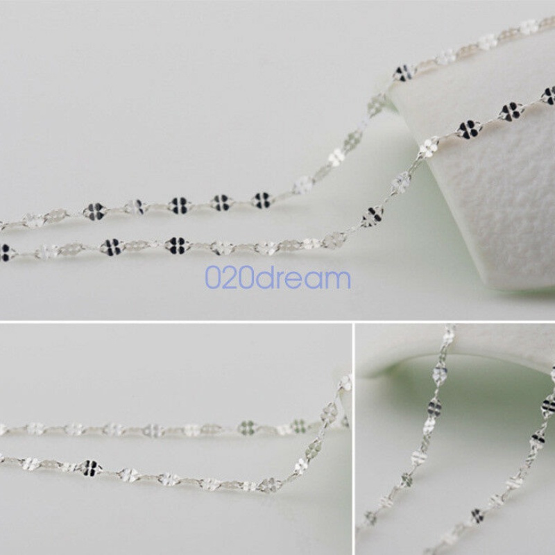 Vòng cổ Mạ Bạc 925 14-26 &quot;Hình Lá May Mắn