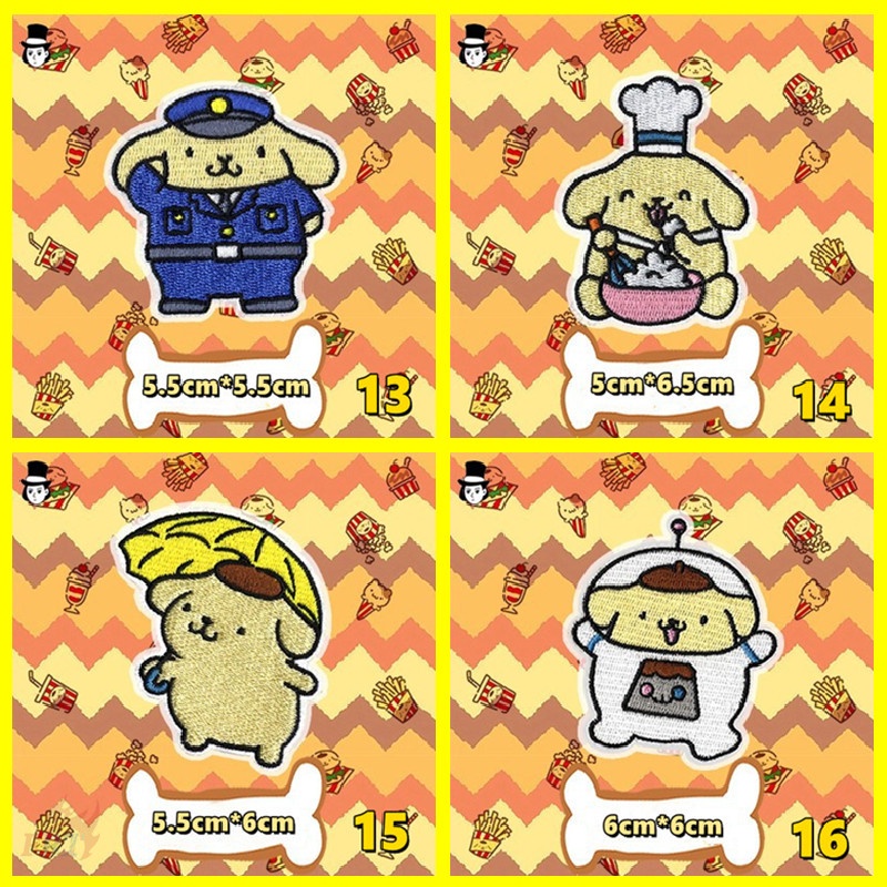 ✿ Miếng Dán Tự Dính Hình Nhân Vật Hoạt Hình Cinnamoroll / Kuromi / Pom Pom Purin ✿ 1 Huy Hiệu Thêu Hình Ngộ Nghĩnh