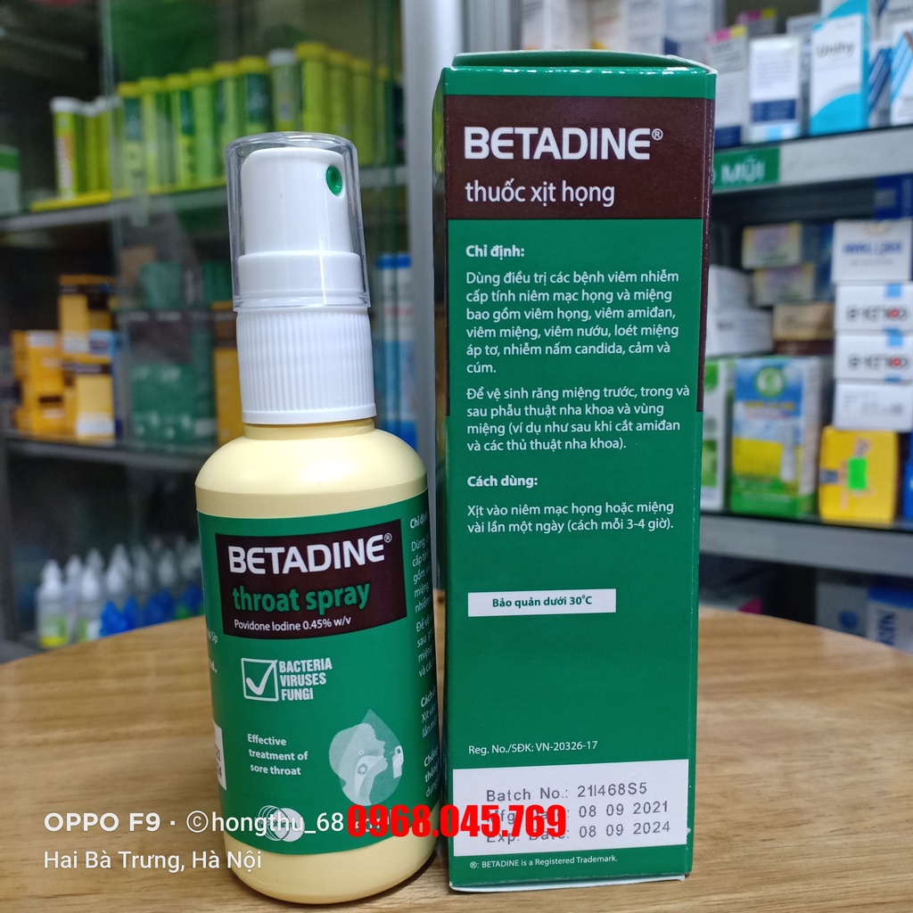 Xịt họng BETADINE throat spray 50ml