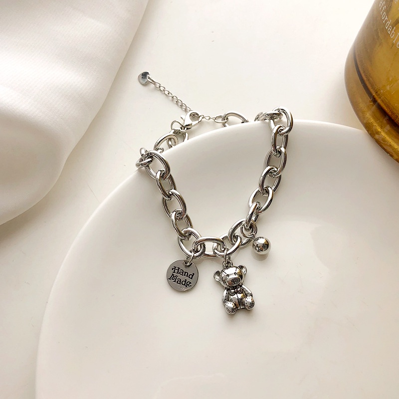 Vòng Tay Gấu 191164Vòng Tay Mặt Thẻ Chữ Bằng Kim Loại Độc Đáo Thời Trang