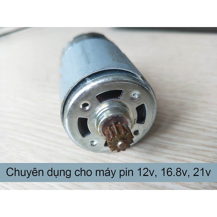 Motor DC RS 550 12V công suất cao có sẵn bánh răng chuyên cho máy pin 12V 9 răng, 12 răng