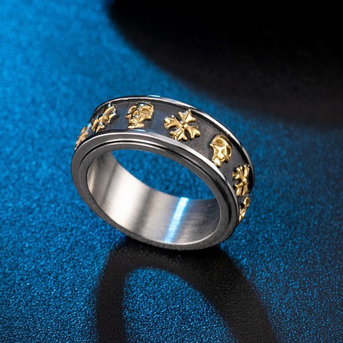 Nhẫn Nam Phong Cách Retro Xoay 360 Độ Titan Ko Đen TT 2551