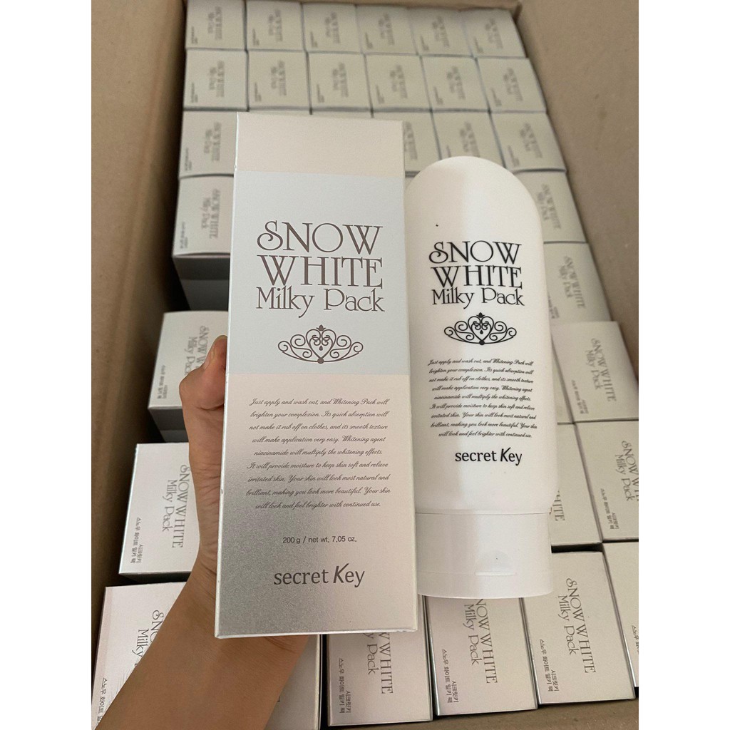 Kem tắm trắng body và mặt Snow White Milky Pack 200ml. | BigBuy360 - bigbuy360.vn