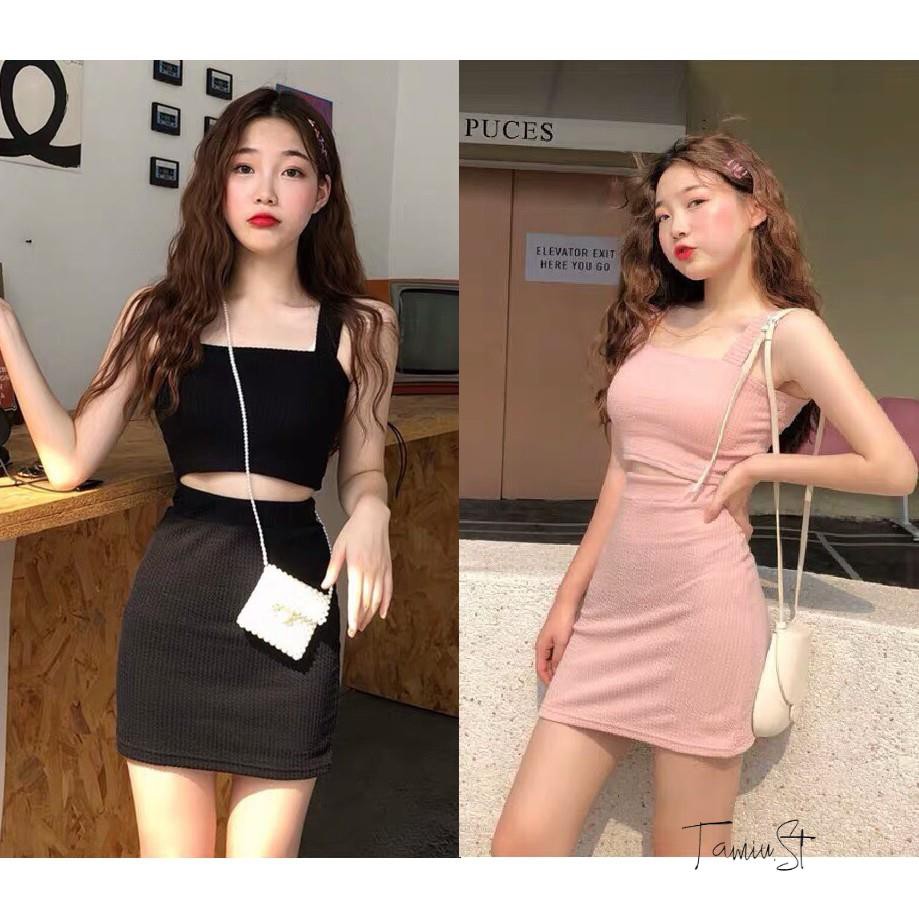 Set đầm body | Có 2 màu hồng nhạt và đen