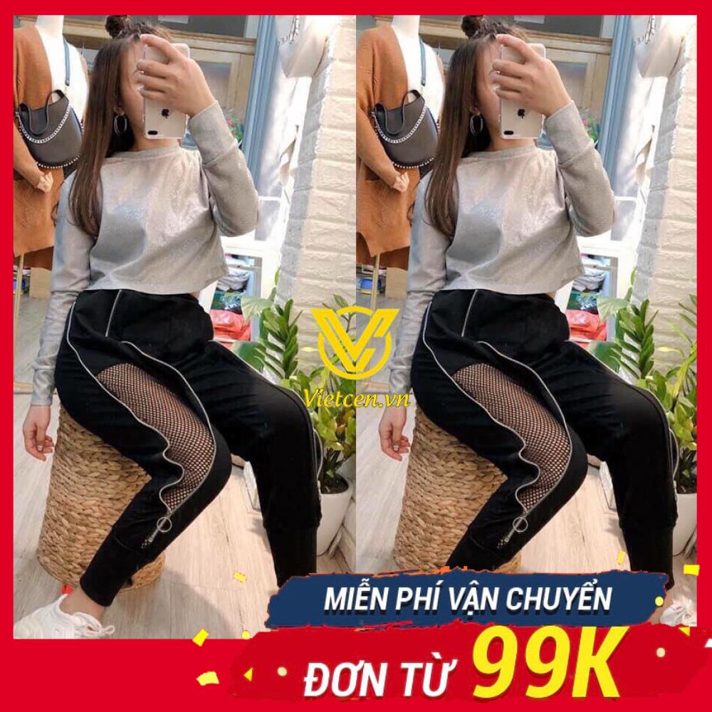 Quần khóa phối lưới nữ < Siêu Hot 2019 >