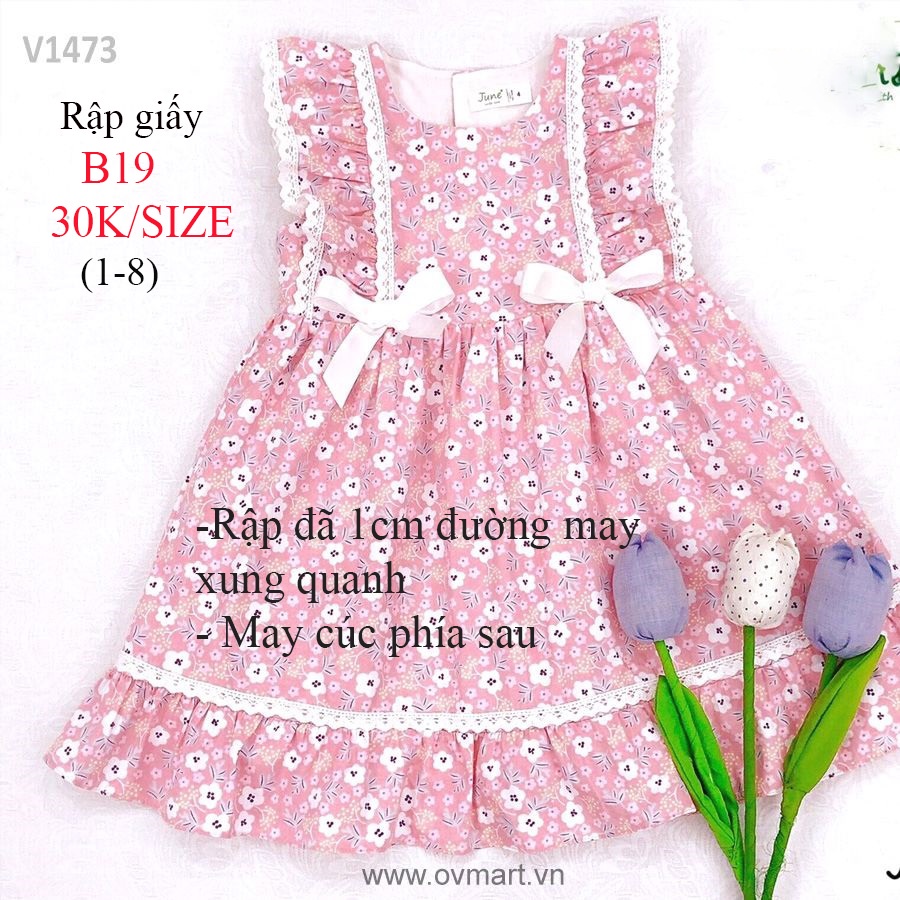 RẬP GIẤY VÁY BÉ B19 (KHÔNG PHẢI BÁN VÁY-đây là bản thiết kế bằng giấy)