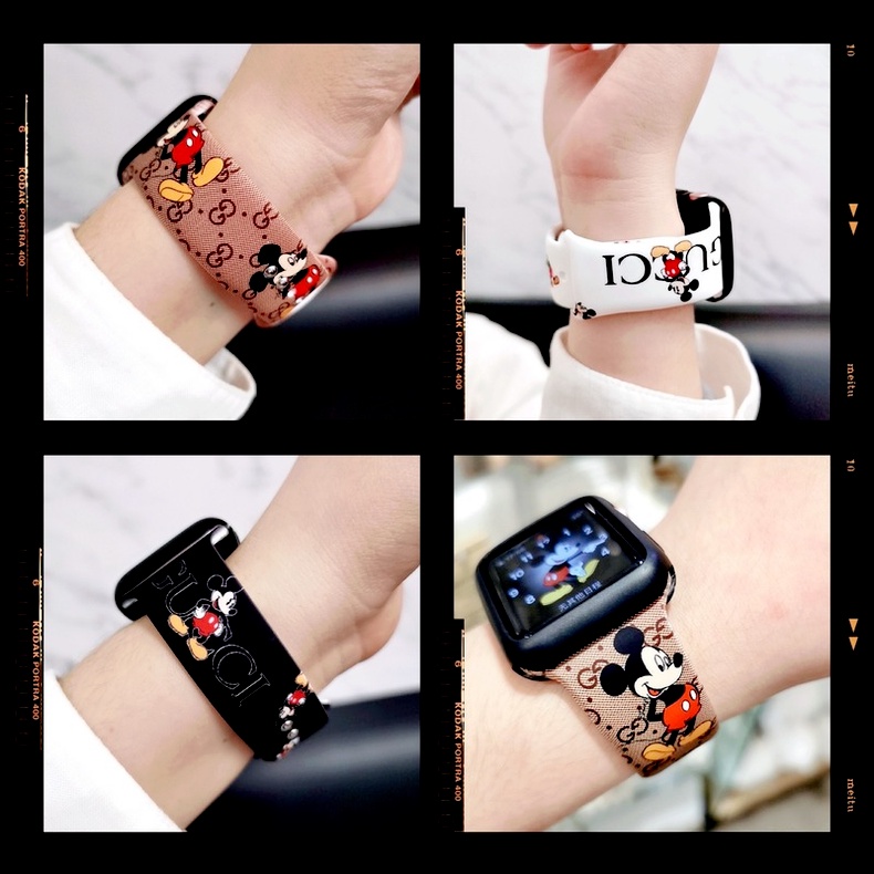 Dây đeo đồng hồ họa tiết hoạt hình thích hợp cho Apple 44mm 40mm 38mm 42mm 6 Se 5 4 3 2 1 42mm 38mm Correa