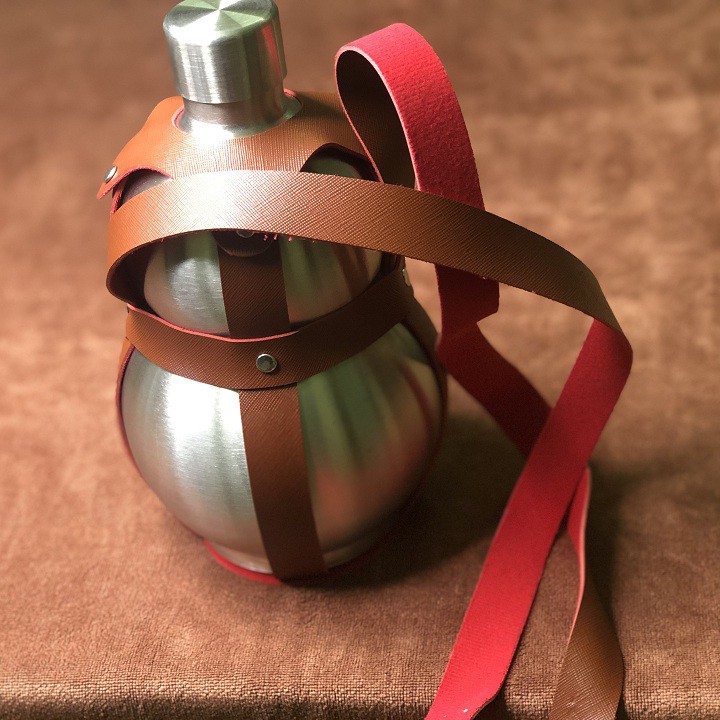 Bình hồ lô inox 2 lít có tặng kèm bao da