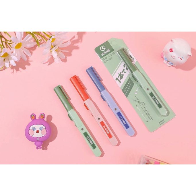 Dao kéo cắt giấy cầm tay 2 đầu 2 in 1