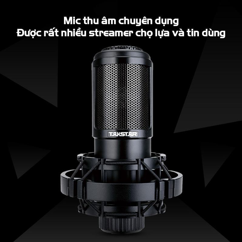 [KÈM BỘ NGUỒN] Micro Takstar PC K320 + Bộ nguồn phantom 48v - thu âm, hát karaoke, livetream fb, bigo đỉnh cao