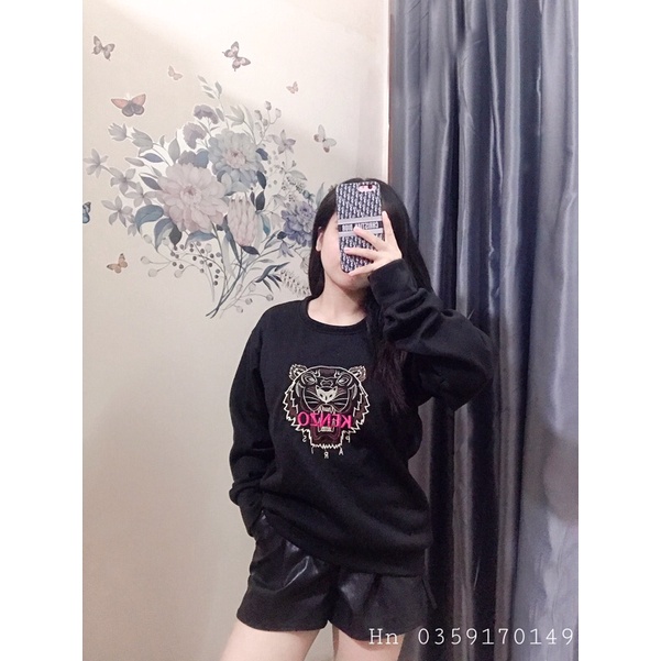 Áo Nỉ Nữ💥SIÊU GIẢM GIÁ💥 Áo Dài Tay Lót Bông Thêu Ken.zo Siêu Ấm | BigBuy360 - bigbuy360.vn