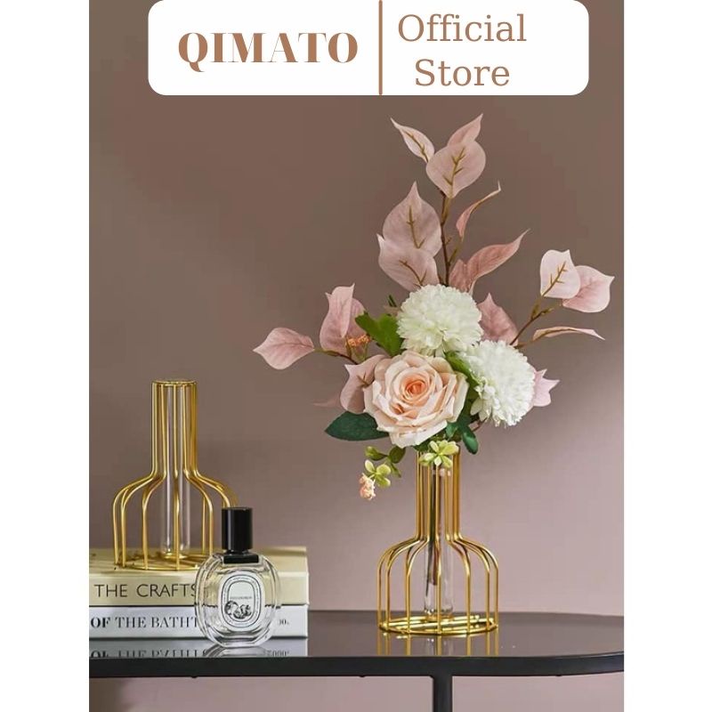 Lọ hoa decor vintage sắt phong cách Bắc Âu QIMATO S1005