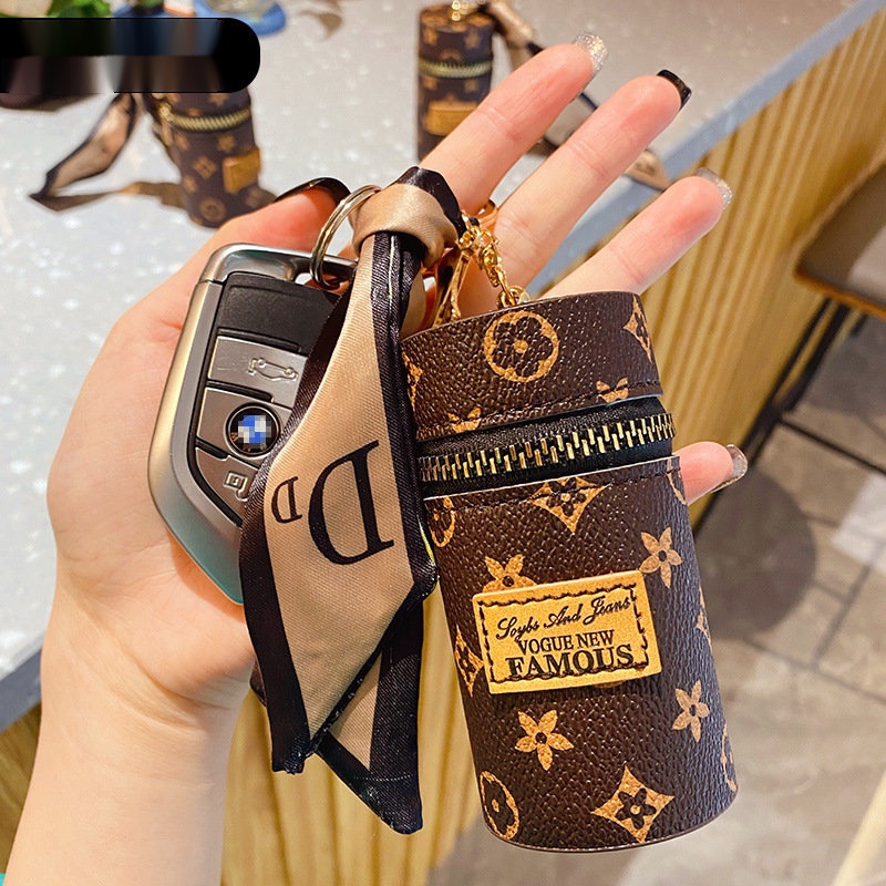 phụ kiện handmade cục bông treo túi phụ kiện trang trí túi xách trang trí balo charm móc khoá charm đeo túi Túi Đựng Son Môi / Chìa Khóa Cỡ Lớn Bằng Lụa Sáng Tạo Cho Cặp Đôi