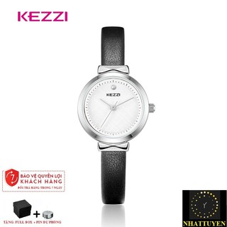 ĐỒNG HỒ NỮ KEZZI 1780, DÂY DA CAO CẤP, MẶT TRÒN KHÔNG SỐ THỜI TRANG - HÀNG CHÍNH HÃNG