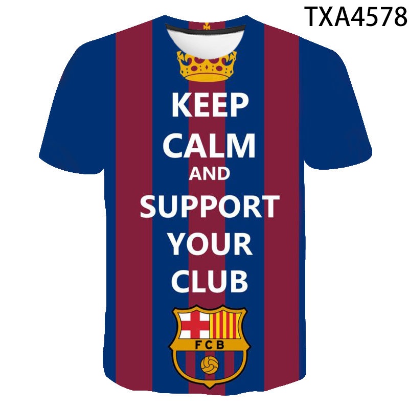 Áo Thun Tay Ngắn In Hình 3D Đội Bóng Barcelona 2022 Thời Trang Mùa Hè Cho Nam Và Nữ