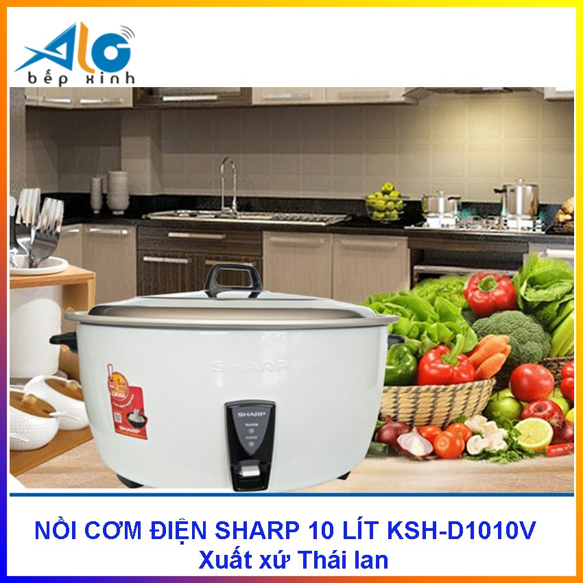 Nồi cơm điện Sharp 10 lít KSH-D1010V - nắp rời - Siêu bền - Alo bếp Xinh