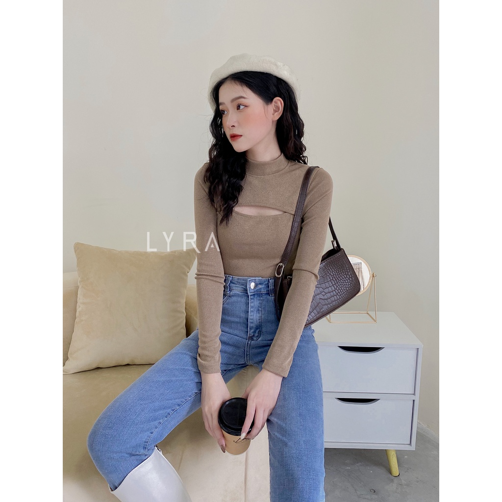 Áo len tăm cổ 3 phân cutout ngực thiết kế by LYRA. chất len nhung lỳ dày dặn các tính-LYTAO322 | BigBuy360 - bigbuy360.vn