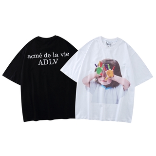 ADLV Áo Thun Tay Ngắn In Hình Trẻ Trung Cho Cặp Đôi