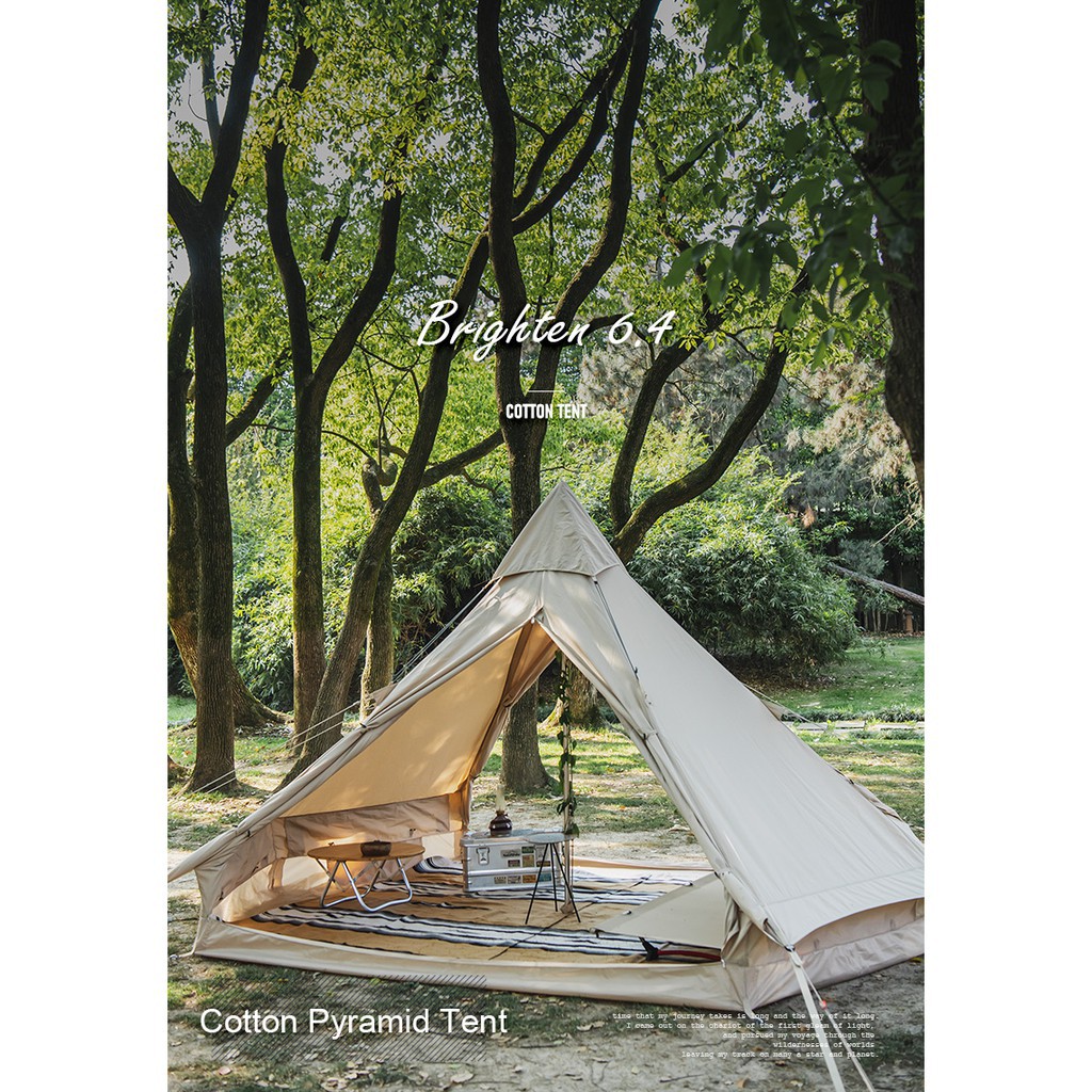 Lều cotton Glamping NatureHike Brighten 6.4 NH20ZP004 dành cho 3-4 người