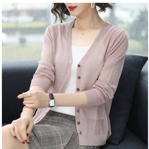 ( HÀNG SẴN) Áo Khoác Len Lụa Mỏng Trung Niên Cao Cấp AL66 - Hàng Quảng Châu Cao Cấp