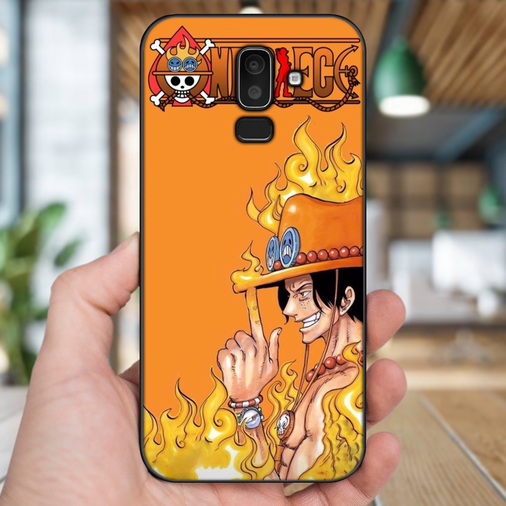 Ốp lưng Samsung J8 viền đen in hình Ace One Piece