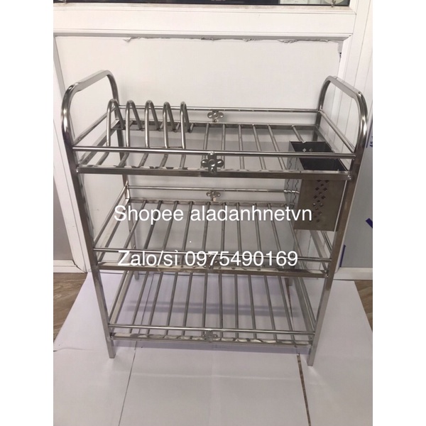 Trạn bát inox 3 tầng kèm ống đũa siêu dày sịn, kệ , giá úp chén bán inox dày hàng loại 1 giá tận xưởng