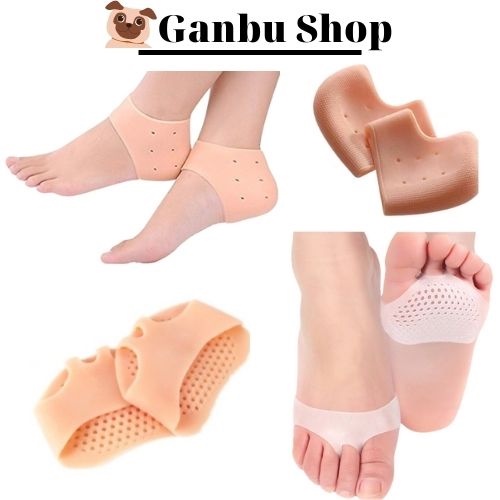 Set 2 Miếng Đệm Lót Gót Chân, Mũi Chân Silicon Chống Nứt Gót Chân, Giảm Đau Chân (Giao Màu Ngẫu Nhiên)