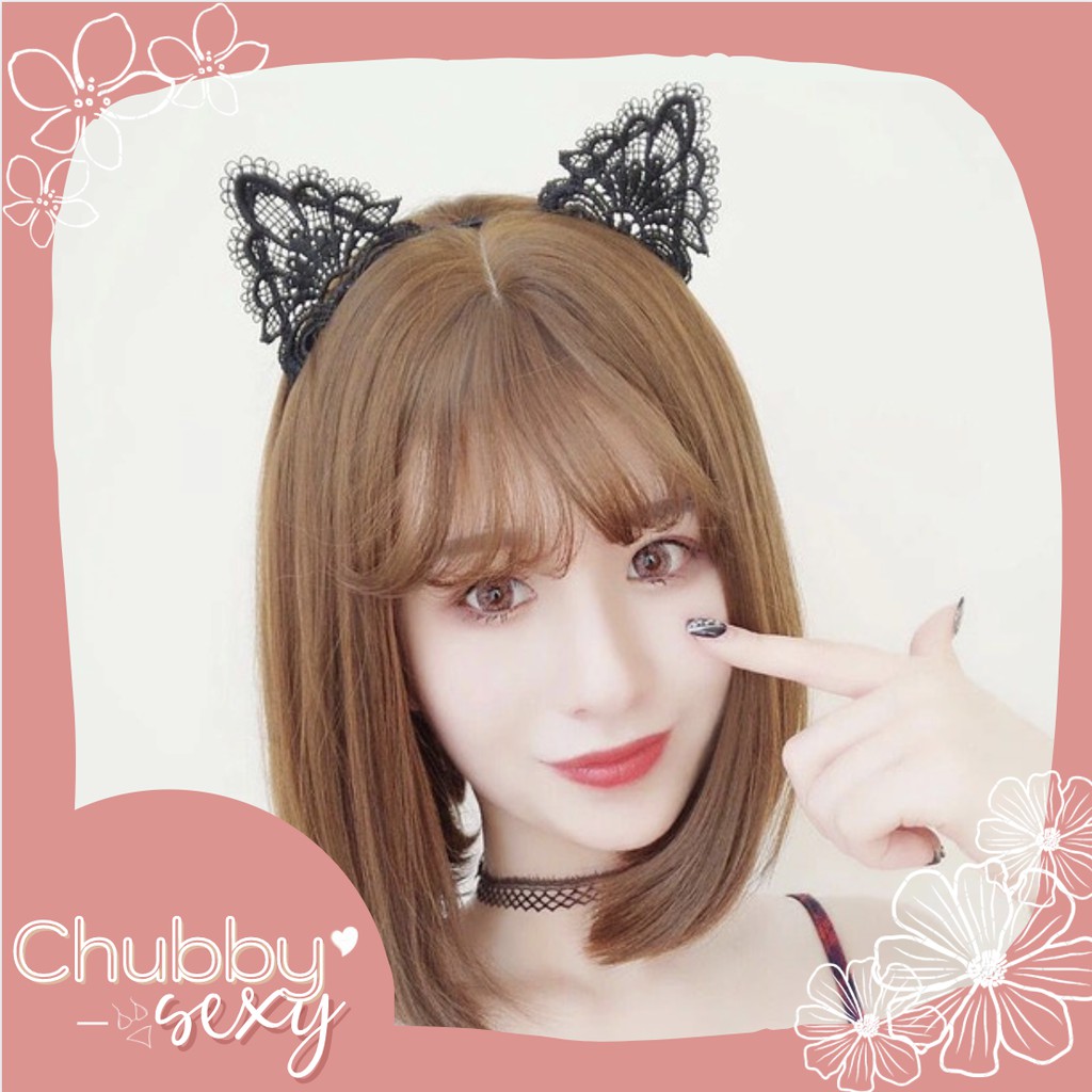 Bờm Tóc Ren Tai Mèo Cosplay Sexy - Bờm tóc cute dễ thương siêu quyến rũ Black Cat - PK11 - Chubby.Sexy